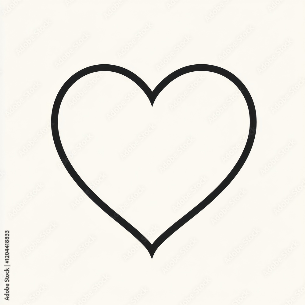 Leinwandbilder simple outline of a heart symbolizing love and affection in a minimalist design suitable for various