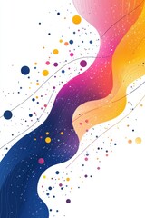 Fototapeta premium Colorful graphic with flowing curved lines and dots