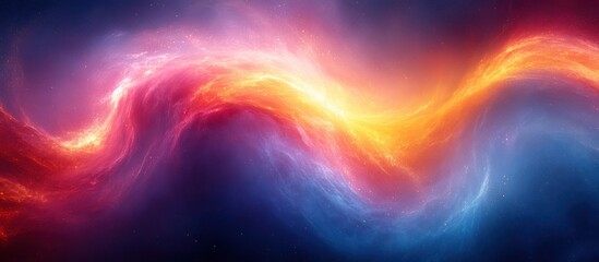 Obraz premium Abstract cosmic swirls of red, orange, and blue nebula.