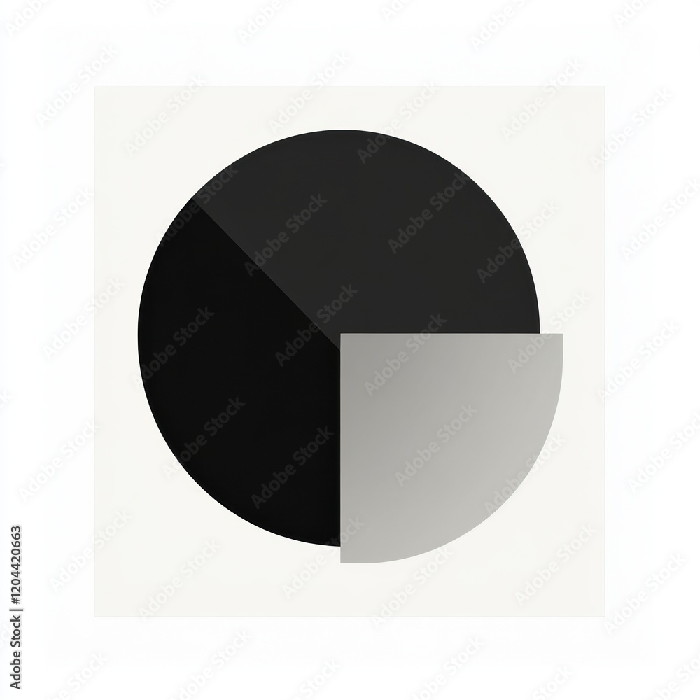 Aufkleber Geometric abstract shapes in contrasting colors displayed on a minimalist background in a modern art setting. Generative AI