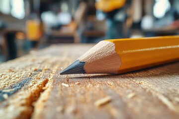 Carpenter?? pencil marking wood with precision.