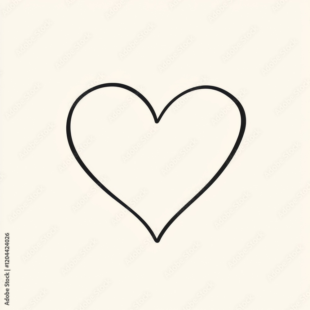 Poster simple line art heart symbol as a timeless representation of love and affection. generative ai