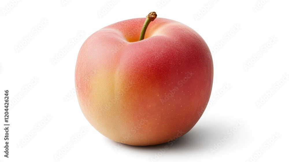 Poster fresh apricot resting on a smooth surface, showcasing its vibrant colors and natural texture in a br