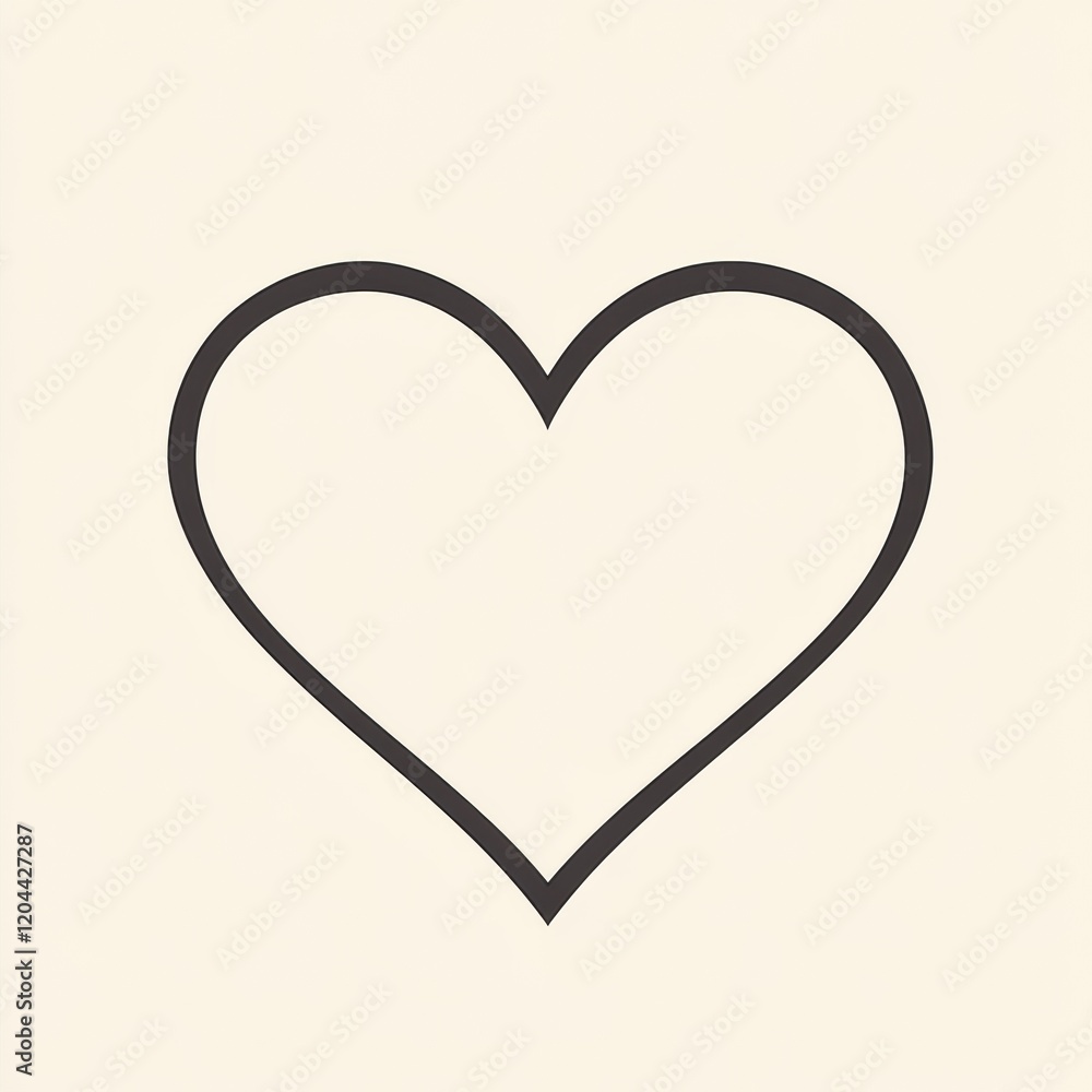 Aufkleber simple heart outline illustration on a neutral background for love and affection themed designs. gen
