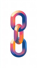 Abstract Chain Links: A Colorful Interwoven Design of Modern Art and Geometric Shapes