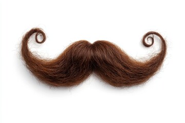 Curly voluminous beard and mustache isolated on a white background