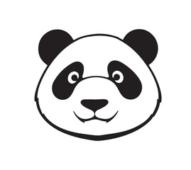 Obraz premium Panda monochrome icon. White background