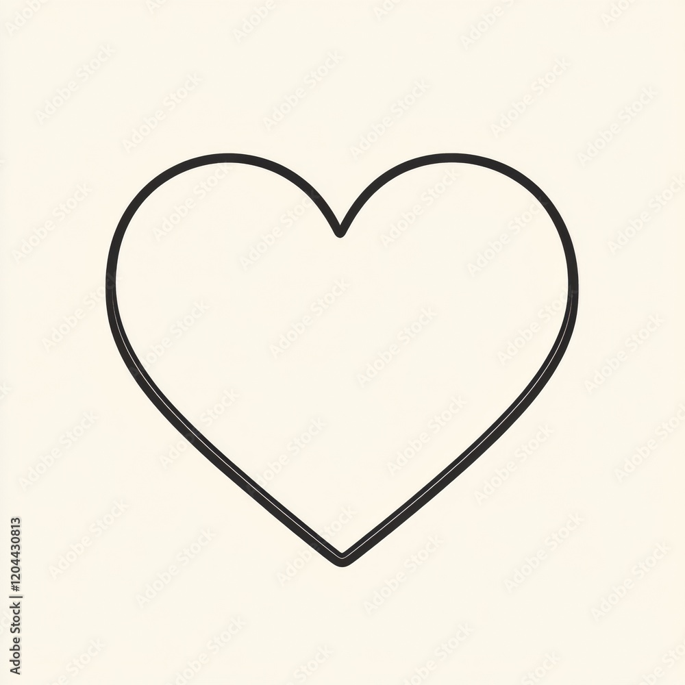 Fototapete outline of a heart shape on a simple background designed for artistic or decorative purposes. genera