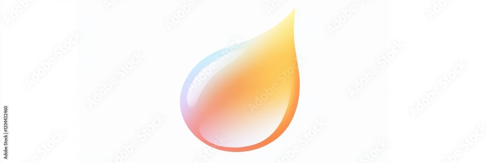 Fototapete beautiful drop of liquid with a smooth surface reflecting light on a plain background. generative ai