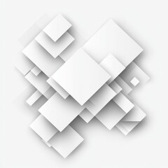 Fototapeta premium White geometric shapes overlapping in an abstract design on a light background. Generative AI