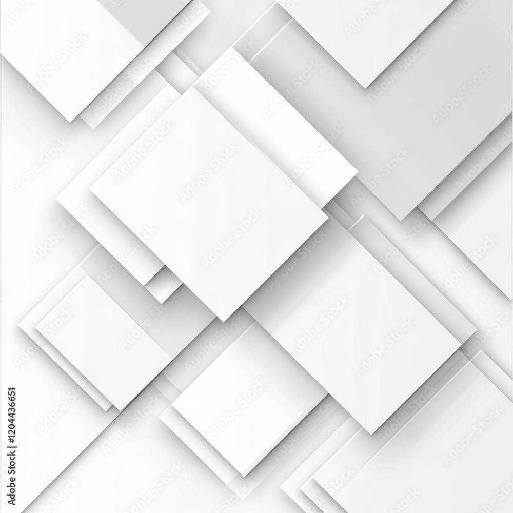 Poster White geometric shapes layered together in an abstract design creating a modern minimalist look. Generative AI