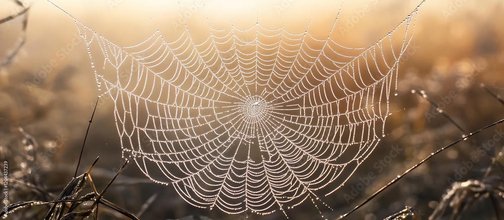 Wall mural dew on the web