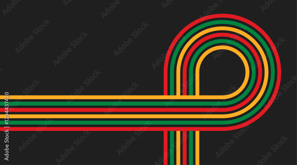 Poster groovy background 70s with waves in concept of juneteenth, black history month. abstract wavy line p