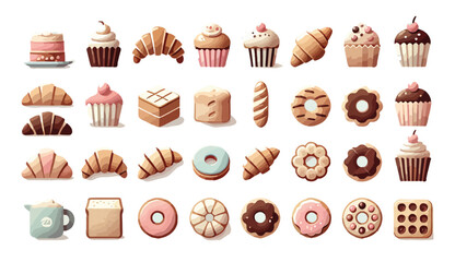 Assorted chocolate pastries, including croissants, muffins, and swirls, evoke sweet comfort and bakery delights.