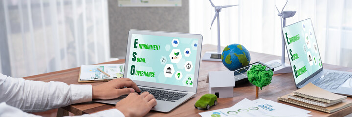ESG environmental social governance policy for brisk business to set a standard to achieve high ESG score