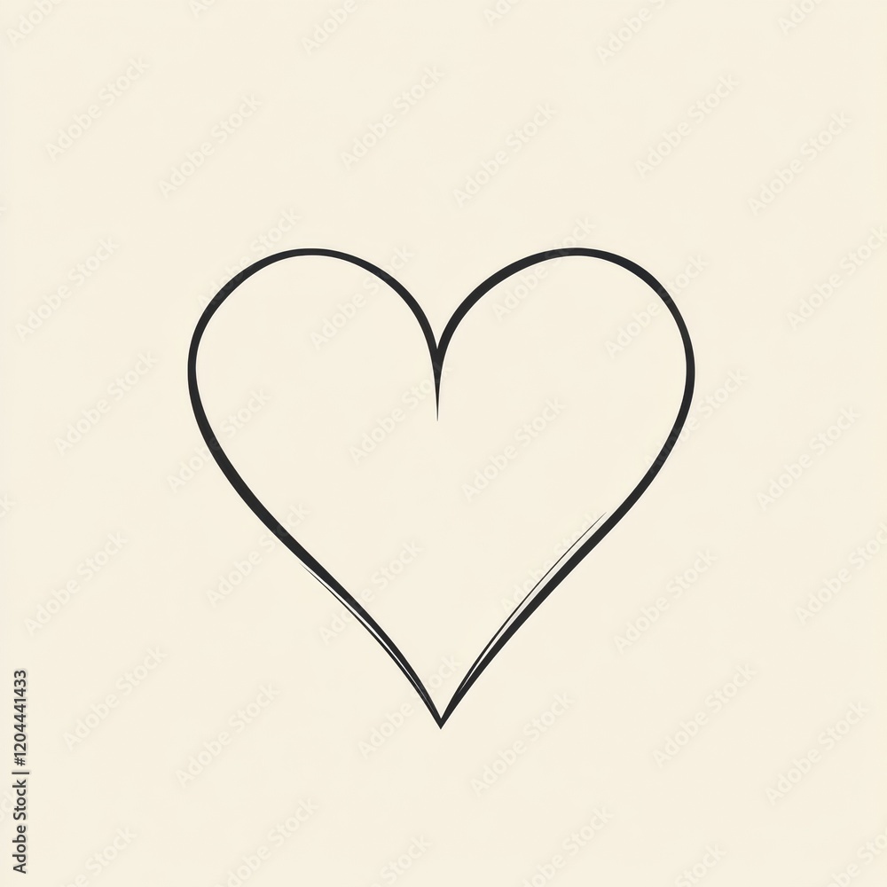 Poster simple black outline heart on a light background used for decorative purpose in art and design. gene