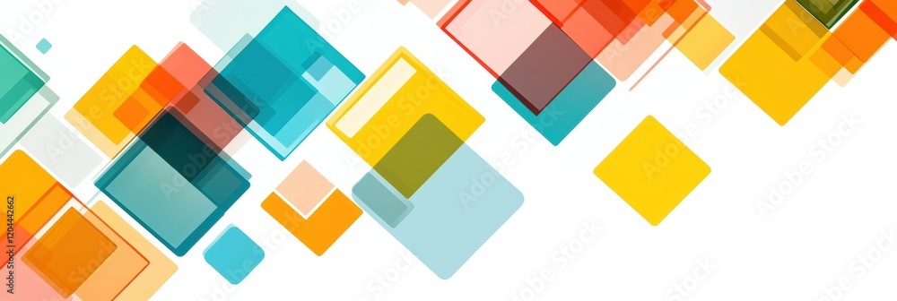 Poster Colorful geometric shapes create a vibrant abstract background suitable for various design projects. Generative AI
