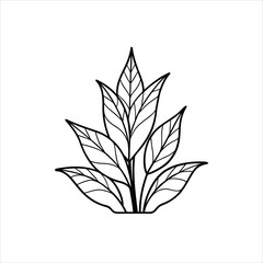 Minimalistic Plant Line Art Design for Creative Use