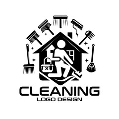 Cleaning Vector Logo Design