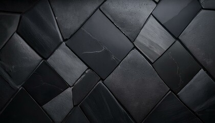 Fototapeta premium A tile with a volcanic stone texture in dark gray and black tones, featuring subtle natural veins, offering an earthy, rugged look.
