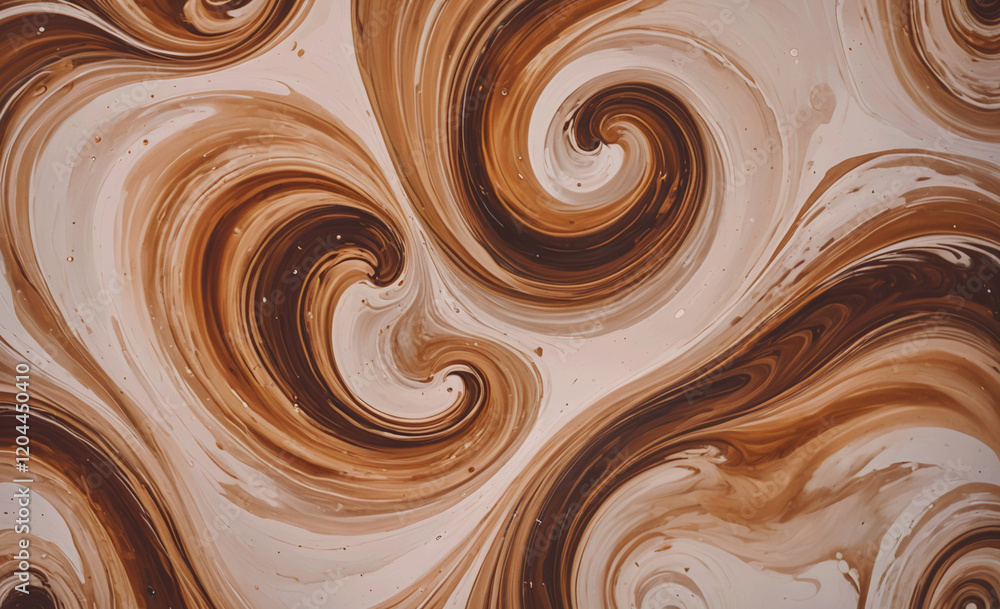 Aufkleber a swirl of brown and tan colors, creating a sense of movement and energy. the brushstrokes are bold 