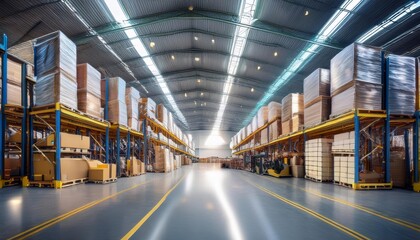 Fototapeta premium Supply chain, factory, and warehouse environments