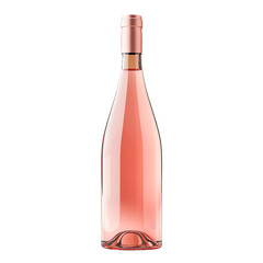 Coral Pink Wine Bottle Mockup Isolated on a Transparent Background