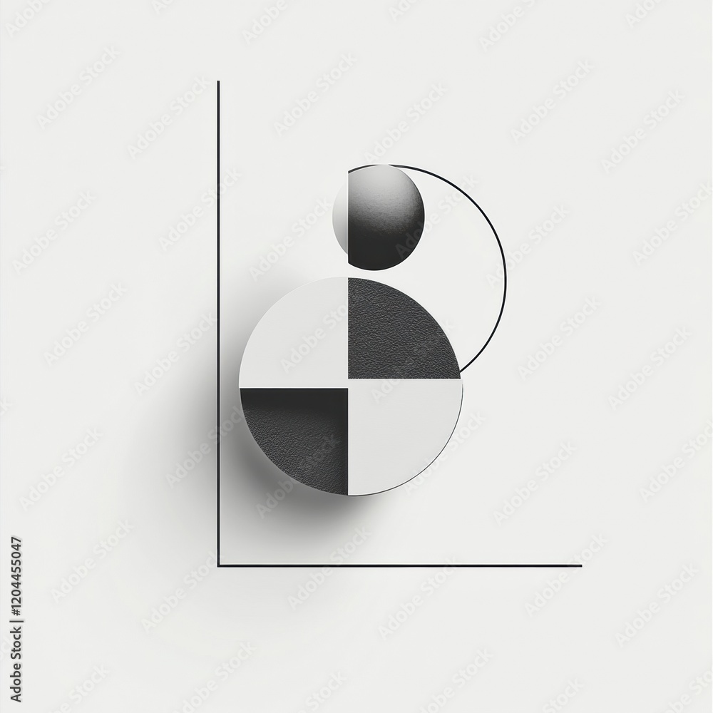 Poster Contemporary geometric shapes arranged on a minimalistic background for artistic exploration of form and composition. Generative AI