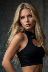 Sporty woman in a attractive gym suit