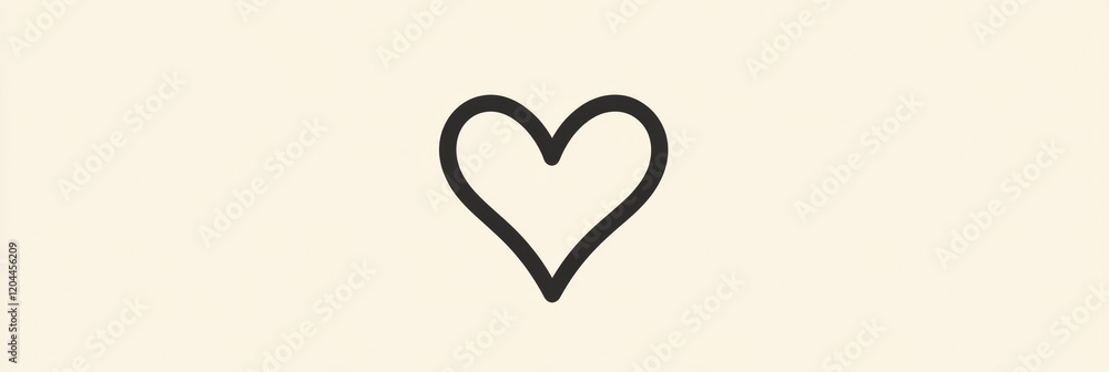 Aufkleber simple outline of a heart on a neutral background, symbolizing love and affection in minimalistic de