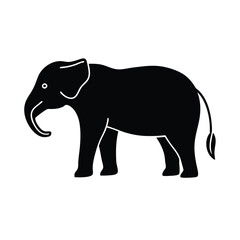 elephant silhouette isolated on white