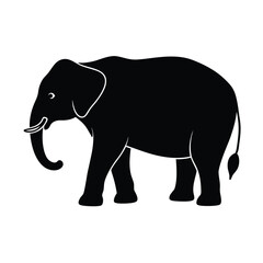 elephant silhouette isolated on white