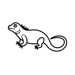 chameleon cartoon isolated on white