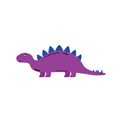 Flat purple stegosaur vector illustration