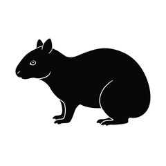 animal silhouette white background 