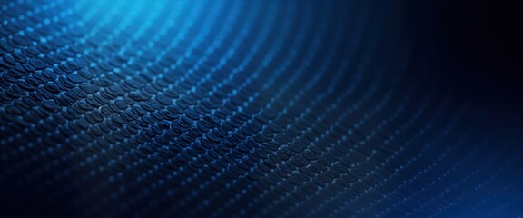 Obraz premium Abstract dark blue background with carbon fiber pattern. Futuristic texture design creates three-dimensional effect. Suggests tech concept digital illustration. Design suitable for presentation