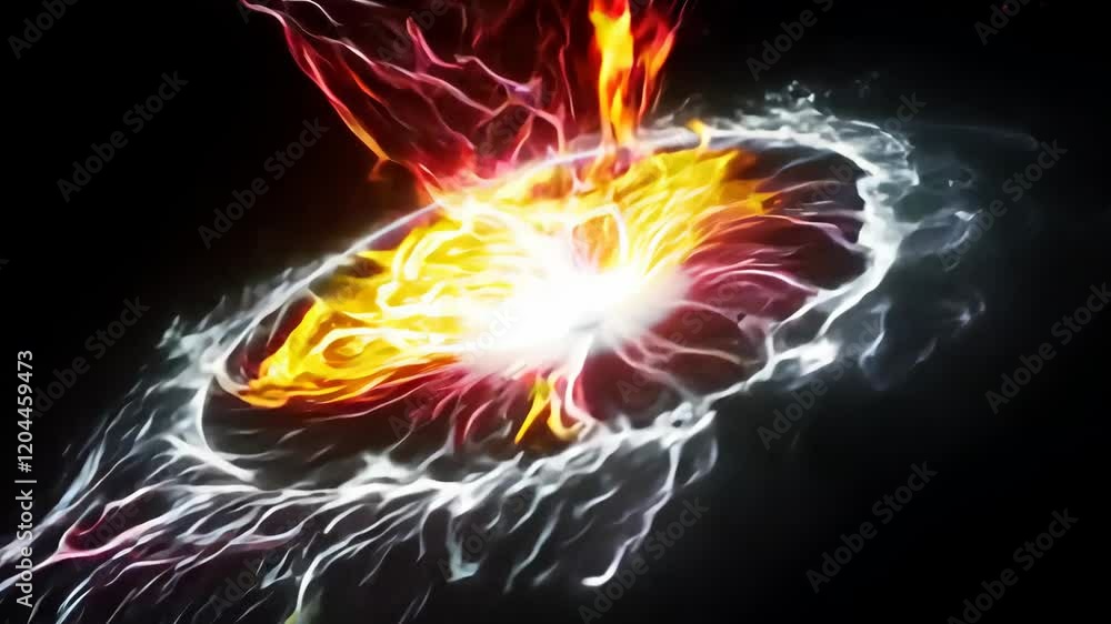Poster dynamic fusion of light and energy in abstract motion