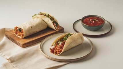 Delicious Mexican Food: Tacos, Burrito, and Salsa