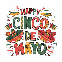 Happy Cinco de Mayo Poster Design with Festive Elements