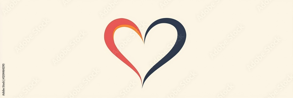 Aufkleber Symbol of unity featuring a heart design in red and black colors representing love and connection. Generative AI