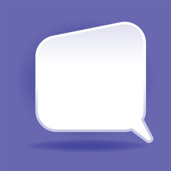 Vector 3D speech bubble on blue background