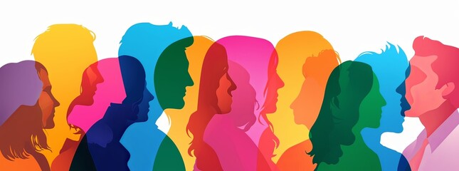 Silhouettes of People in Different Colors