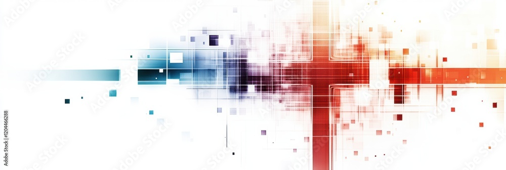 Leinwandbilder modern abstract design featuring vibrant colors and geometric shapes in a digital style. generative 