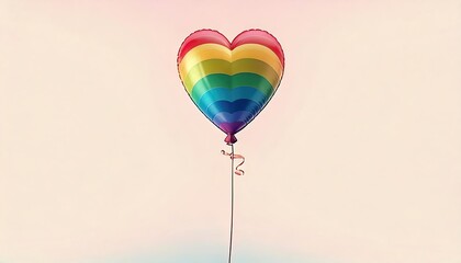 Obraz premium Heart Inside a Rainbow Balloon