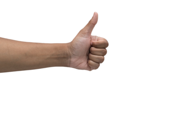 mão mostrando o polegar para cima