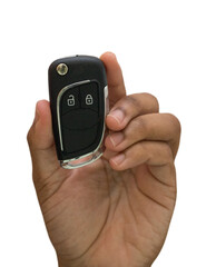 hand holding electronic car key, transparency - mão segurando a chave eletrônica do carro, transparência
