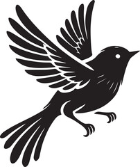 Bird silhouette vector white background