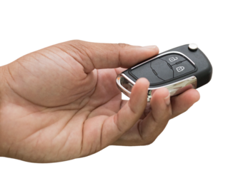 hand holding electronic car key, transparency - mão segurando a chave eletrônica do carro, transparência