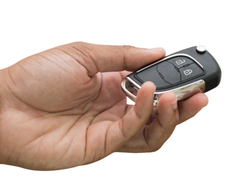 hand holding electronic car key, transparency - mão segurando a chave eletrônica do carro, transparência