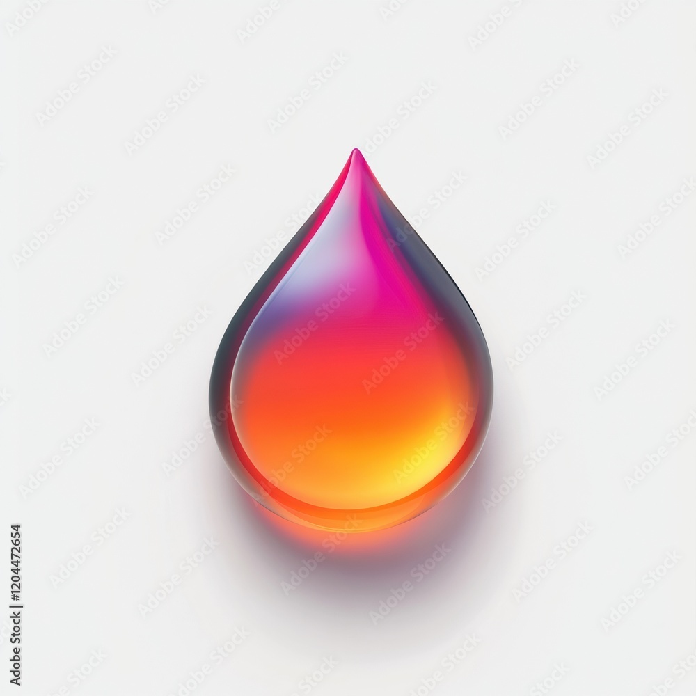 Fototapete colorful droplet with gradient hues creating a vibrant visual impact on a clean background. generati